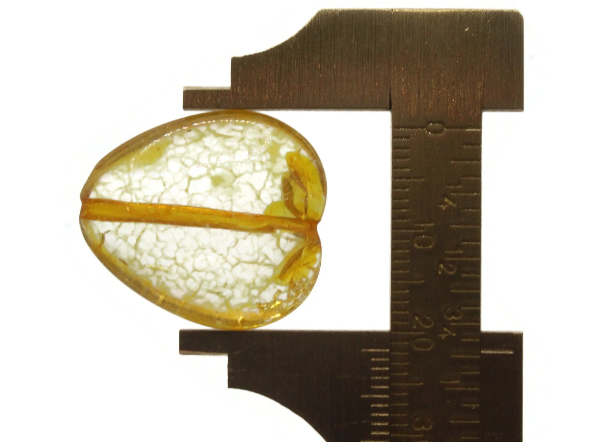 5 24mm Yellow Crackle Acrylic Heart Beads