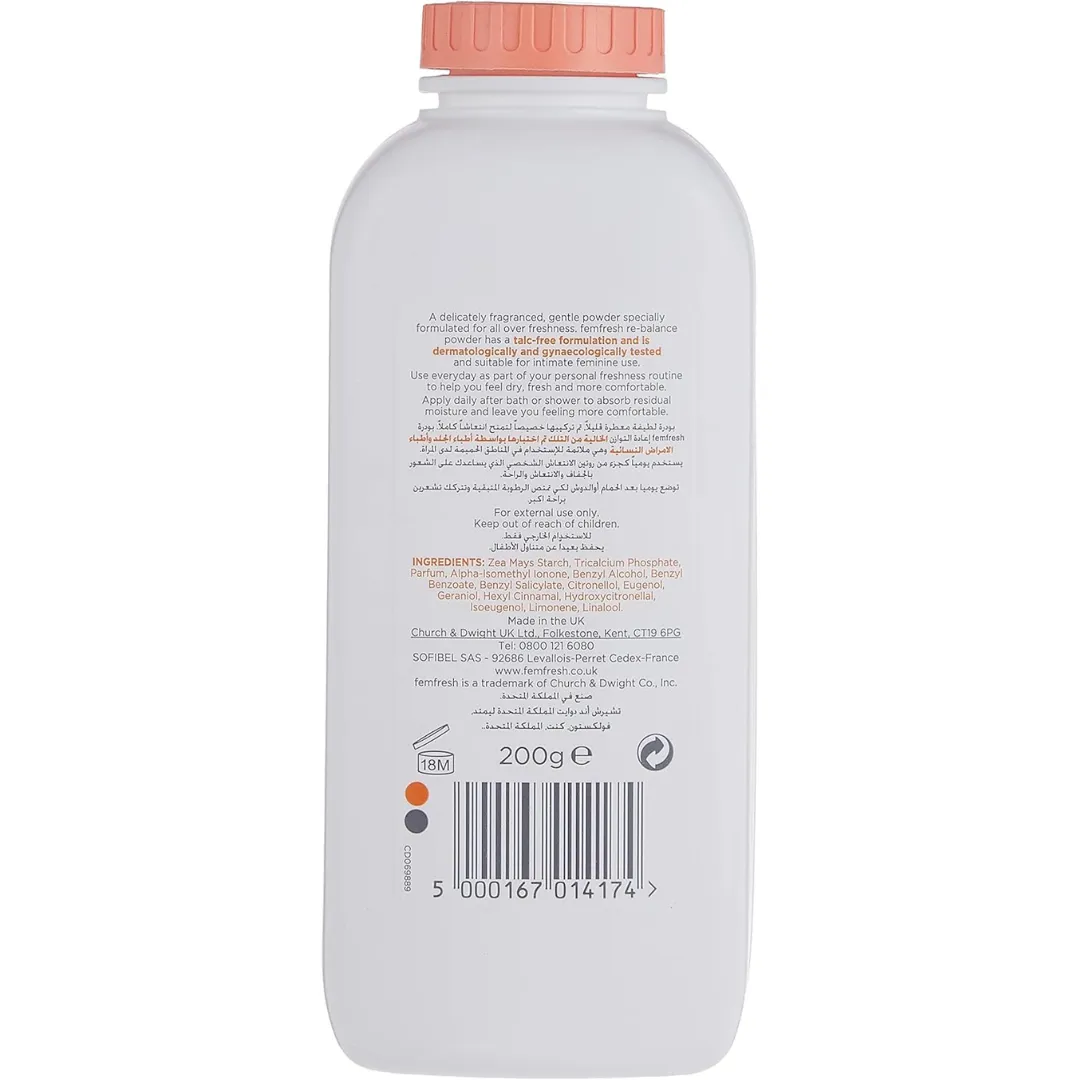 Femfresh Lightly Fragranced Absorbent Body Powder 200G (T)