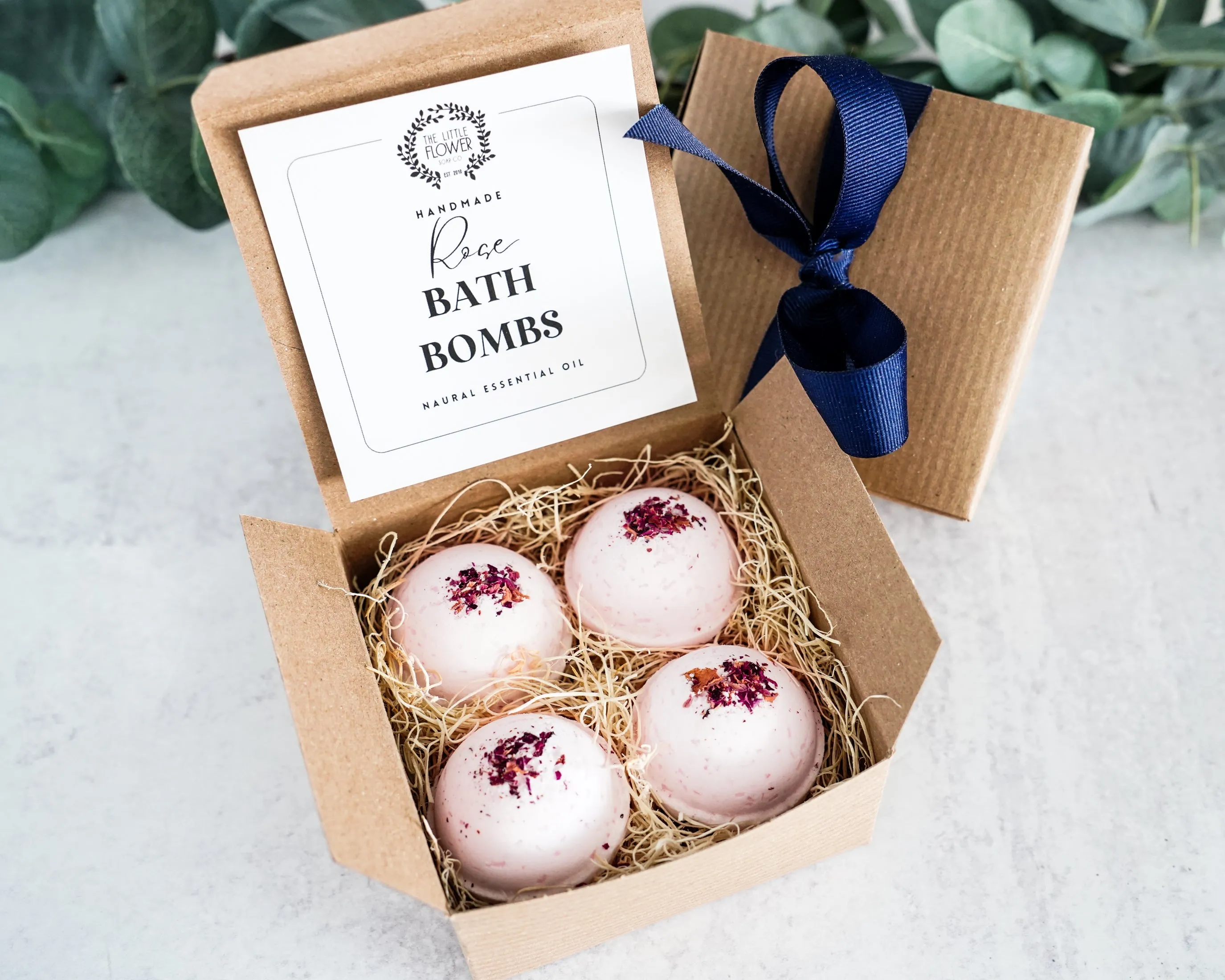 Rose Bath Bombs - Gift Set of 4