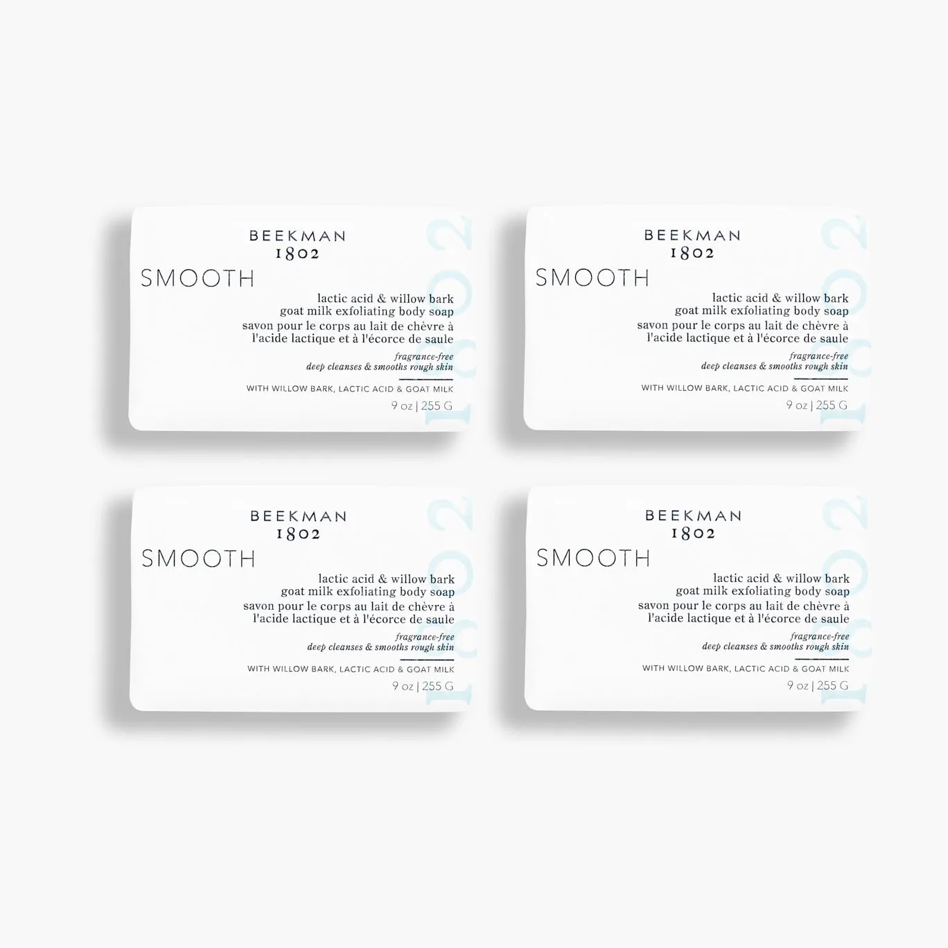 Smooth Lactic Acid & Willow Bark Goat Milk Scrub Bar Soap Set of 4
